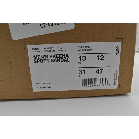The North Face Mens Size 13 Skeena Sport Black Asphalt Grey Sandals - Picture 13 of 13